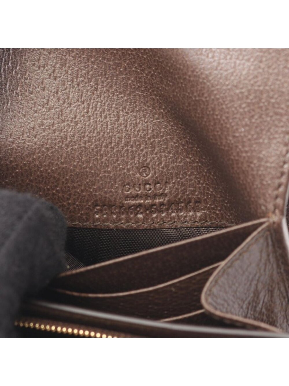Gucci Bifold Wallet Ophidia GG Supreme Beige Dark Brown Leather Canvas Marmont - Picture 4 of 5